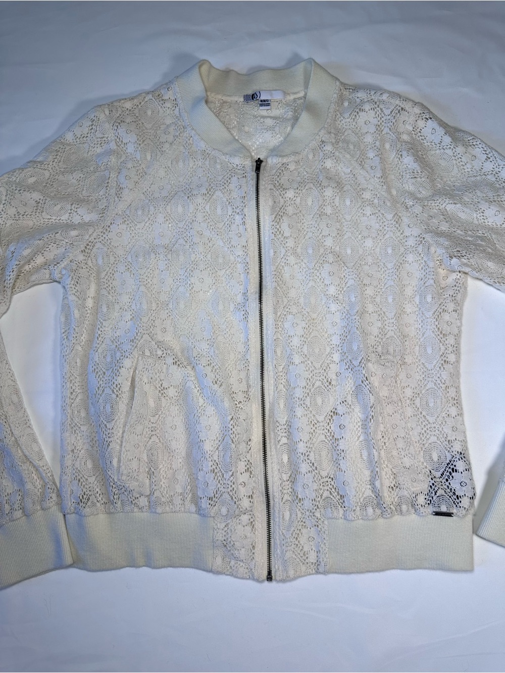 Volcom Cream Lace Bomber Jacket for Women